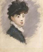 Edouard Manet La femme au chapeau noir (mk40) oil painting
